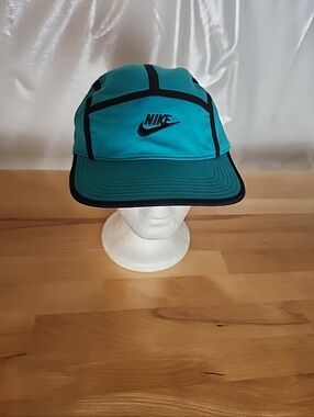Nike AW84 Tech Fleece 5 Panel Cap Unisex Turquoise Adjustable Strapback O/S Y2K